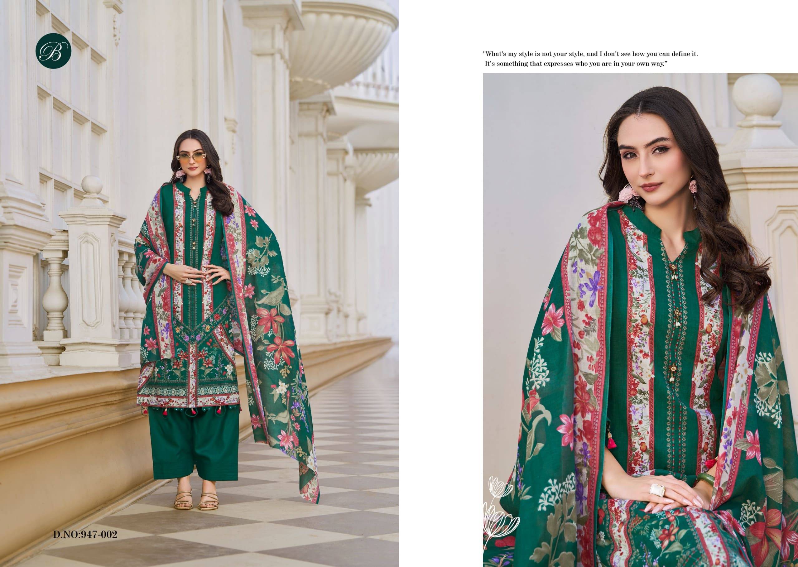 Florance By BelliZa DesigNer Studio 947 001 to 947 008 Series Beautiful Festive Suits Stylish Fancy Colorful Casual Wear & Ethnic Wear Pure Cotton Print Dresses At Wholesale Price